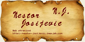 Nestor Josijević vizit kartica